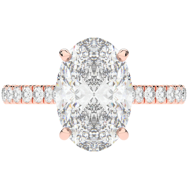 4.70CT.TW OVAL LAB DIAMOND UNDERHALO SOLITAIRE ENGAGEMENT RING - Nazarelle
