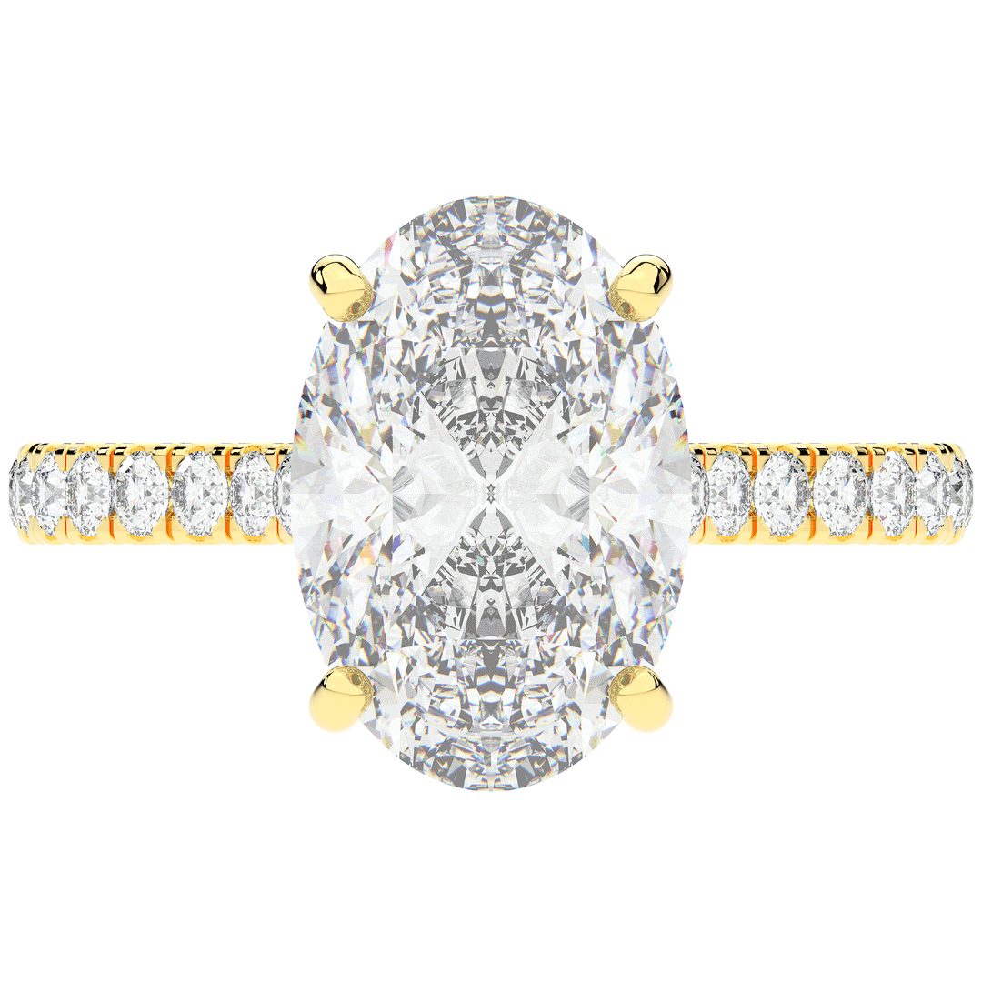 4.70CT.TW OVAL LAB DIAMOND UNDERHALO SOLITAIRE ENGAGEMENT RING - Nazarelle