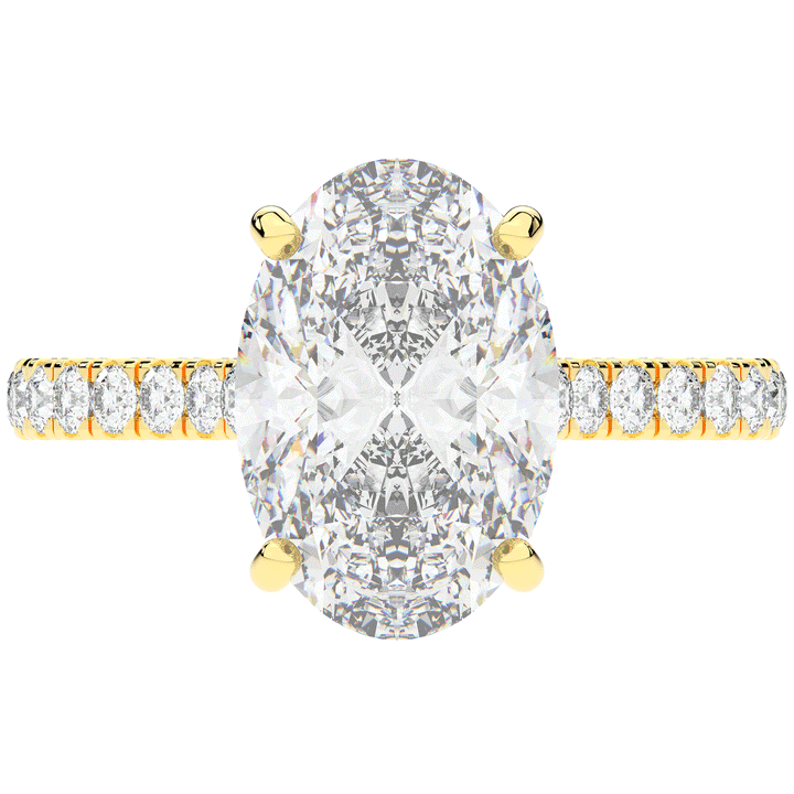 4.70CT.TW OVAL LAB DIAMOND UNDERHALO SOLITAIRE ENGAGEMENT RING - Nazarelle