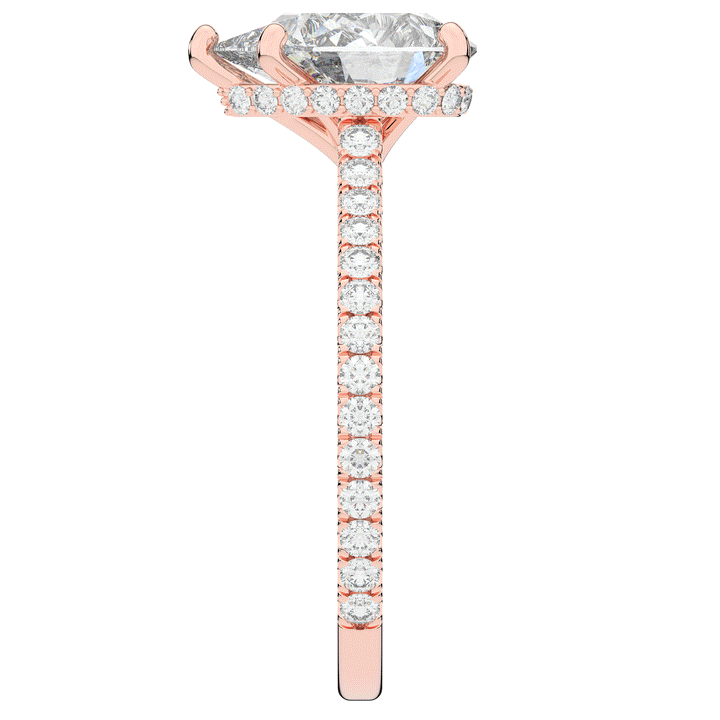 2.50CT.TW PEAR LAB DIAMOND UNDERHALO SOLITAIRE ENGAGEMENT RING - Nazarelle