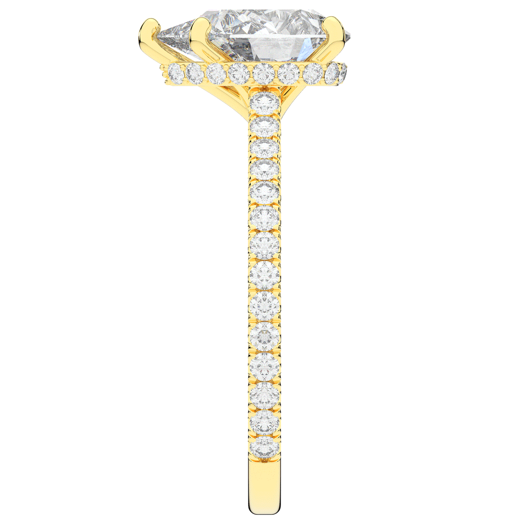 2.50CT.TW PEAR LAB DIAMOND UNDERHALO SOLITAIRE ENGAGEMENT RING - Nazarelle