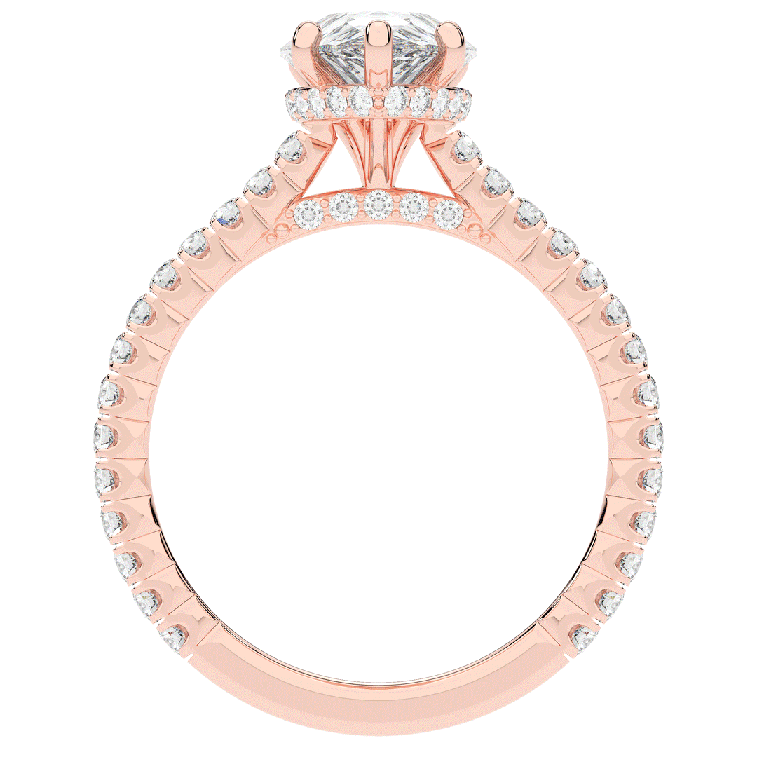 2.50CT.TW PEAR LAB DIAMOND UNDERHALO SOLITAIRE ENGAGEMENT RING - Nazarelle