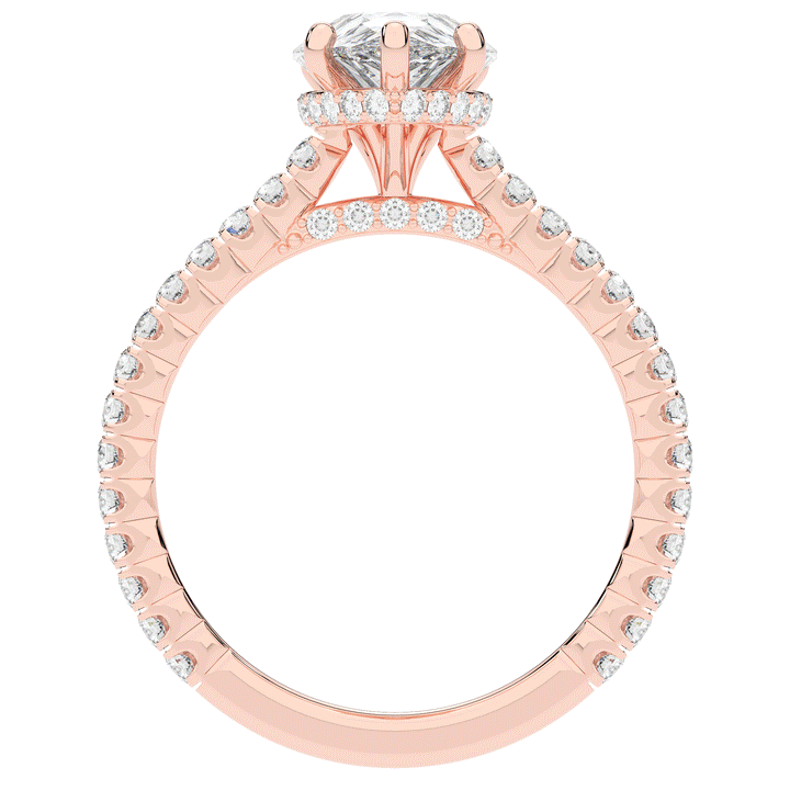 2.50CT.TW PEAR LAB DIAMOND UNDERHALO SOLITAIRE ENGAGEMENT RING - Nazarelle