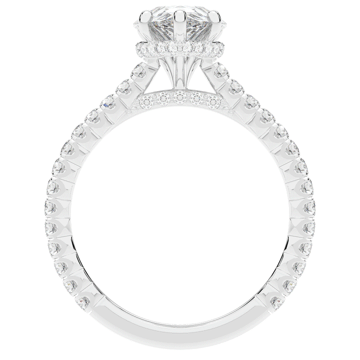 2.50CT.TW PEAR LAB DIAMOND UNDERHALO SOLITAIRE ENGAGEMENT RING - Nazarelle