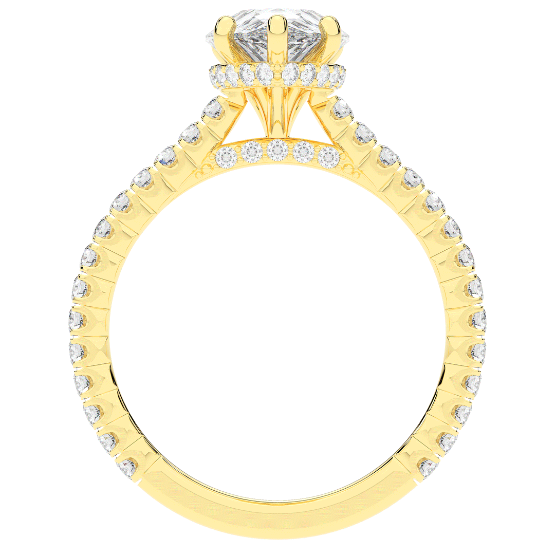 2.50CT.TW PEAR LAB DIAMOND UNDERHALO SOLITAIRE ENGAGEMENT RING - Nazarelle