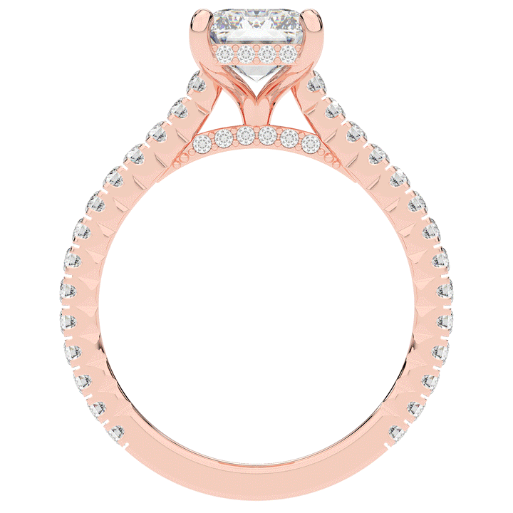3.50CT.TW EMERALD CUT LAB DIAMOND UNDERHALO SOLITAIRE ENGAGEMENT RING - Nazarelle