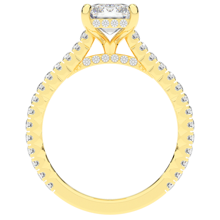 3.50CT.TW EMERALD CUT LAB DIAMOND UNDERHALO SOLITAIRE ENGAGEMENT RING - Nazarelle