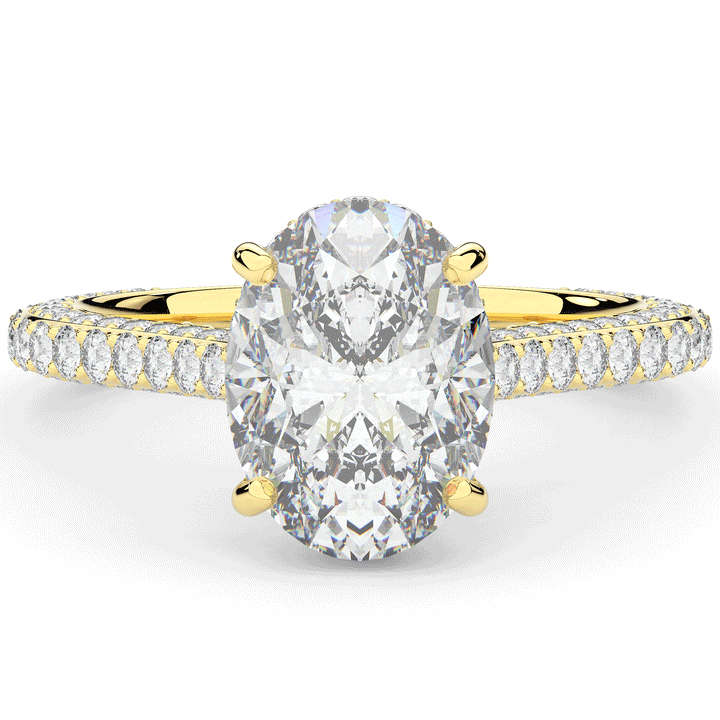4.00CT.TW OVAL LAB DIAMOND UNDERHALO SOLITAIRE ENGAGEMENT RING - Nazarelle