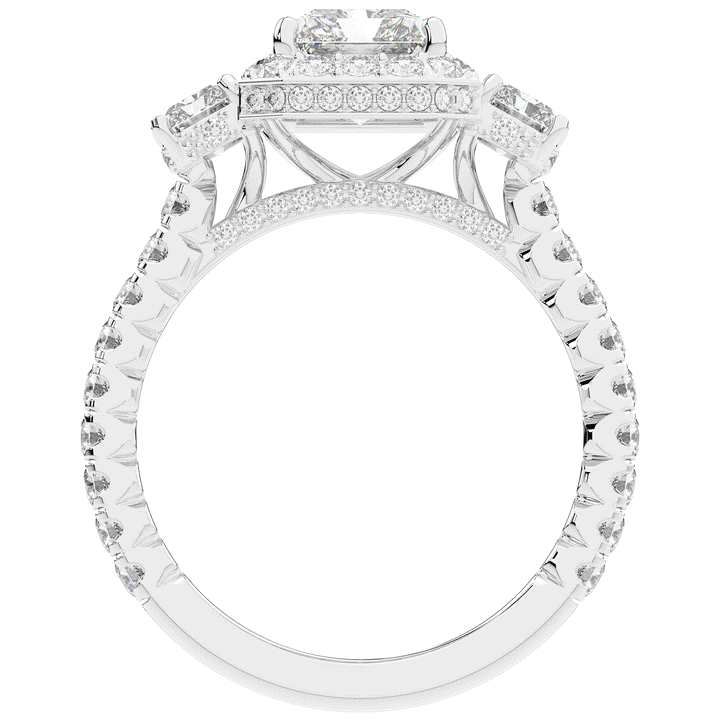 3.20CT.TW RADIANT LAB DIAMOND 3 STONE ENGAGEMENT RING - Nazarelle