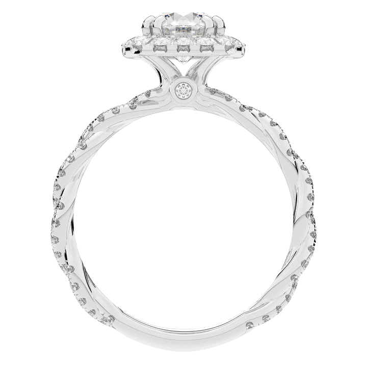 1.55CT.TW ROUND LAB DIAMOND HALO TWIST ENGAGEMENT RING - Nazarelle