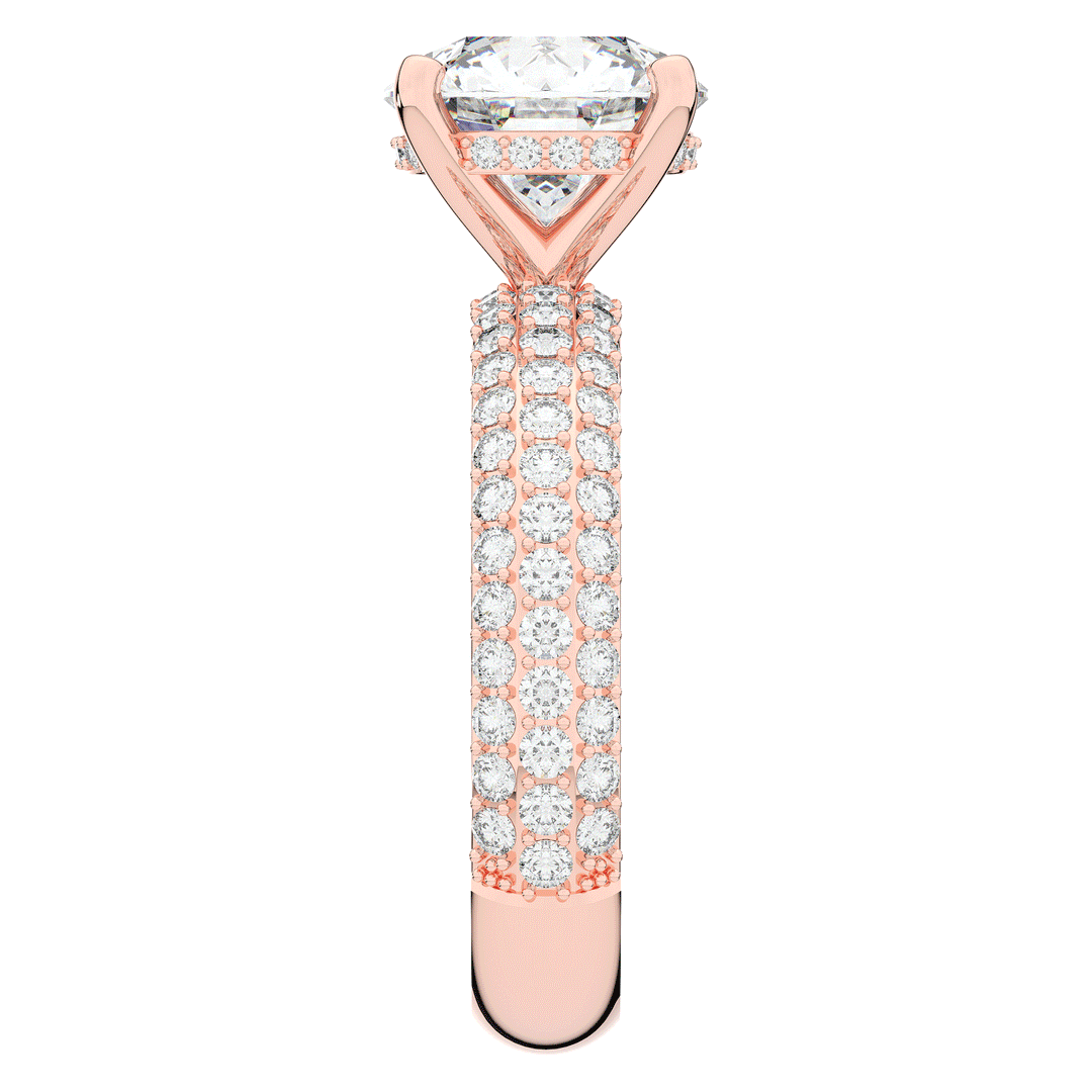 4.80CT.TW ROUND LAB DIAMOND UNDERHALO ENGAGEMENT RING - Nazarelle