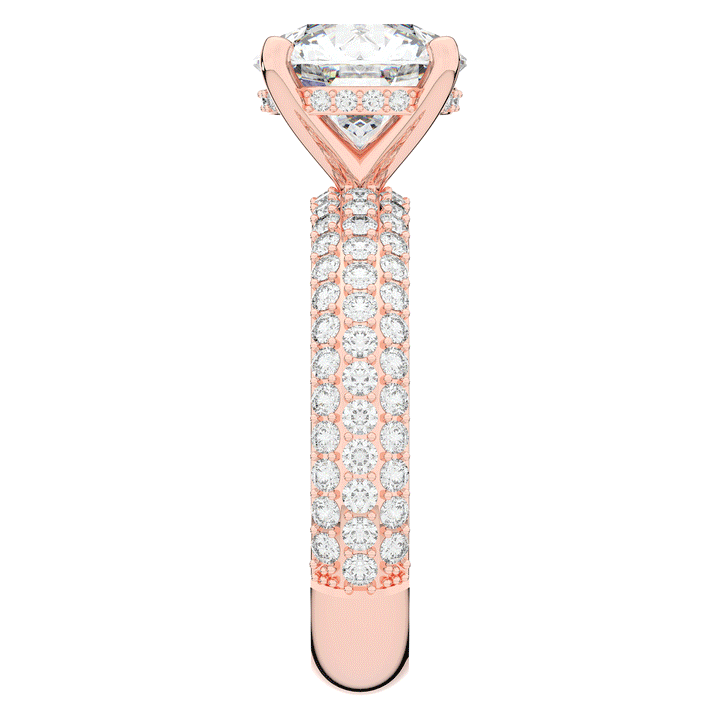 4.80CT.TW ROUND LAB DIAMOND UNDERHALO ENGAGEMENT RING - Nazarelle