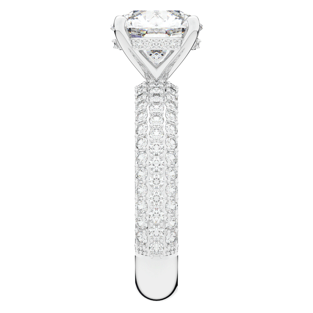 4.80CT.TW ROUND LAB DIAMOND UNDERHALO ENGAGEMENT RING - Nazarelle