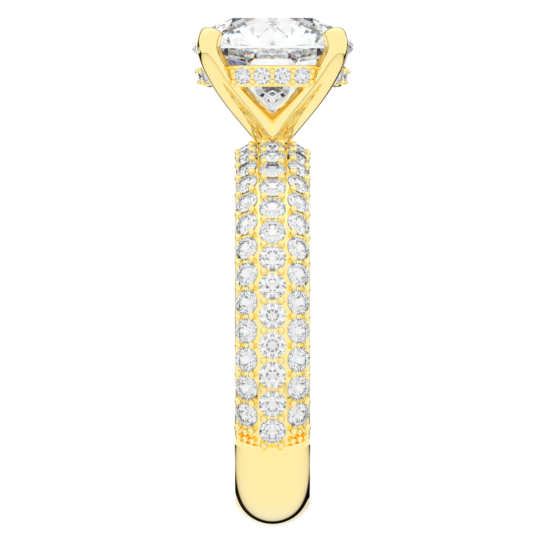4.80CT.TW ROUND LAB DIAMOND UNDERHALO ENGAGEMENT RING - Nazarelle