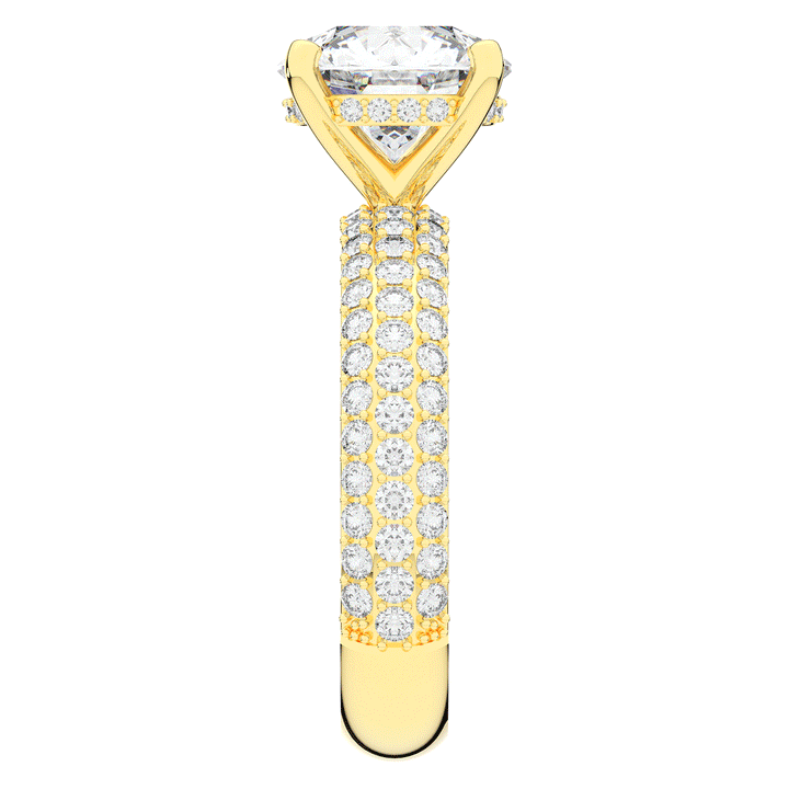 4.80CT.TW ROUND LAB DIAMOND UNDERHALO ENGAGEMENT RING - Nazarelle