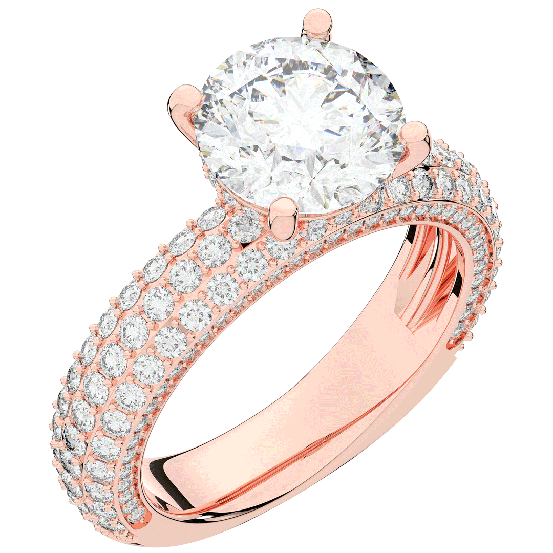 4.80CT.TW ROUND LAB DIAMOND UNDERHALO ENGAGEMENT RING - Nazarelle