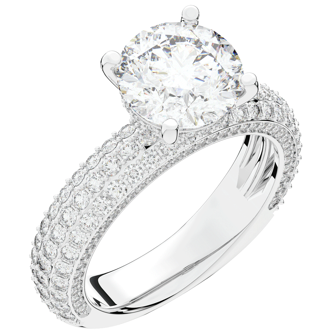 4.80CT.TW ROUND LAB DIAMOND UNDERHALO ENGAGEMENT RING - Nazarelle
