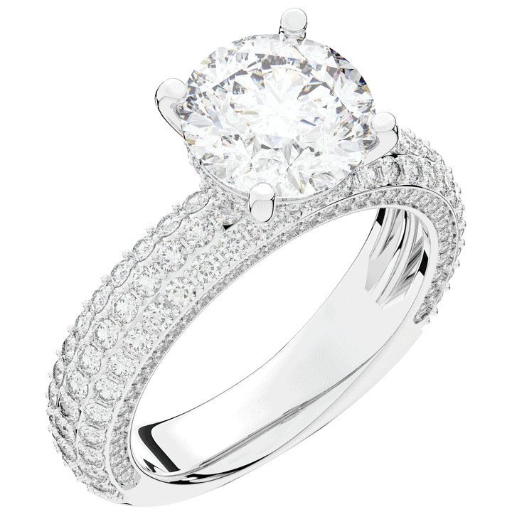 4.80CT.TW ROUND LAB DIAMOND UNDERHALO ENGAGEMENT RING - Nazarelle