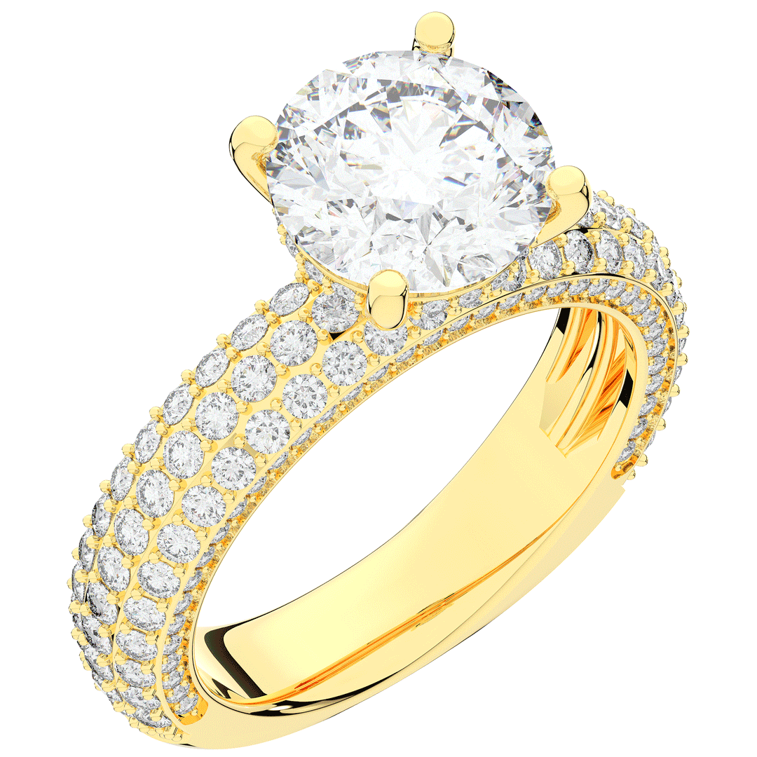 4.80CT.TW ROUND LAB DIAMOND UNDERHALO ENGAGEMENT RING - Nazarelle