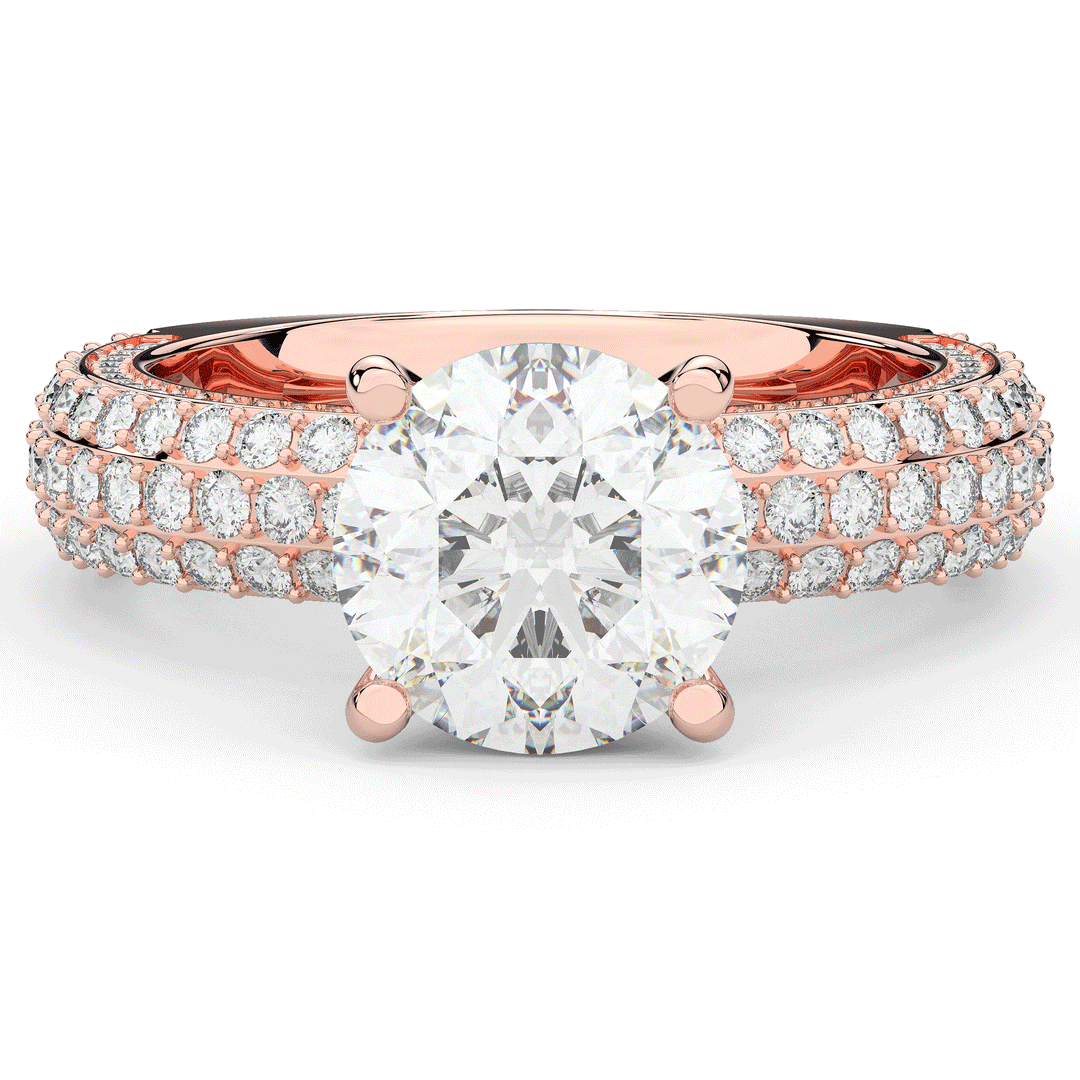 4.80CT.TW ROUND LAB DIAMOND UNDERHALO ENGAGEMENT RING - Nazarelle