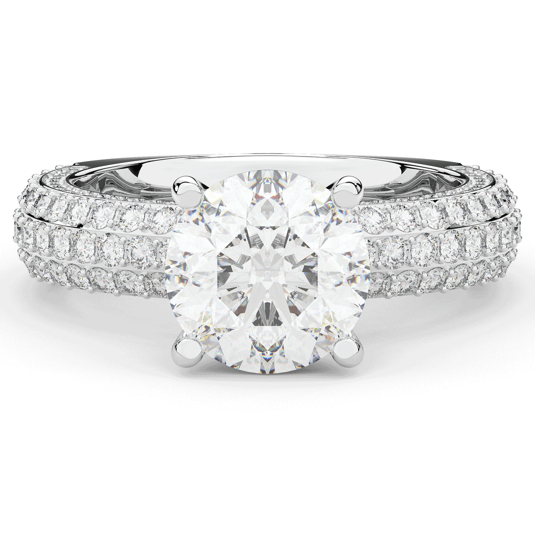 4.80CT.TW ROUND LAB DIAMOND UNDERHALO ENGAGEMENT RING - Nazarelle