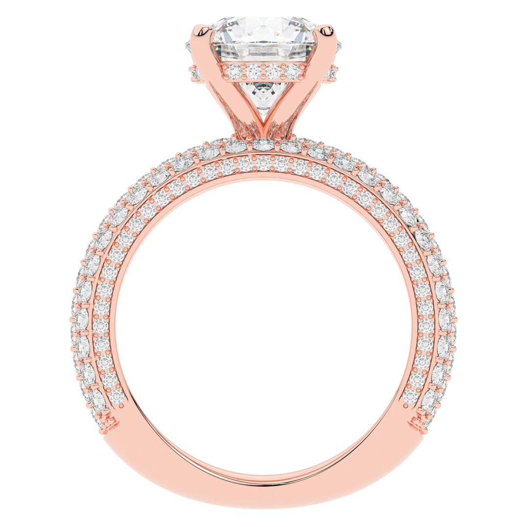 4.80CT.TW ROUND LAB DIAMOND UNDERHALO ENGAGEMENT RING - Nazarelle