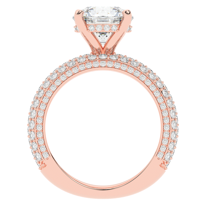 4.80CT.TW ROUND LAB DIAMOND UNDERHALO ENGAGEMENT RING - Nazarelle