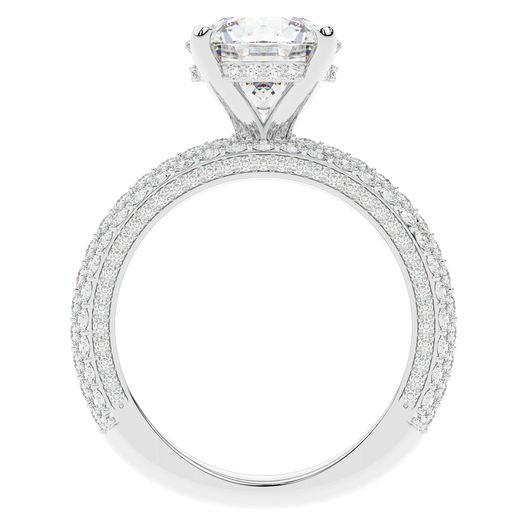 4.80CT.TW ROUND LAB DIAMOND UNDERHALO ENGAGEMENT RING - Nazarelle