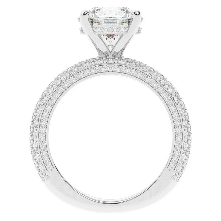 4.80CT.TW ROUND LAB DIAMOND UNDERHALO ENGAGEMENT RING - Nazarelle