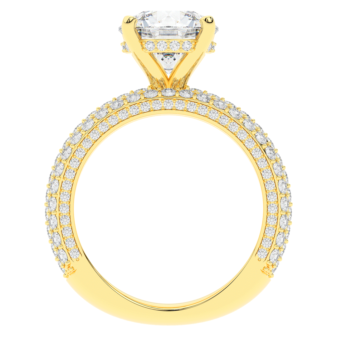 4.80CT.TW ROUND LAB DIAMOND UNDERHALO ENGAGEMENT RING - Nazarelle