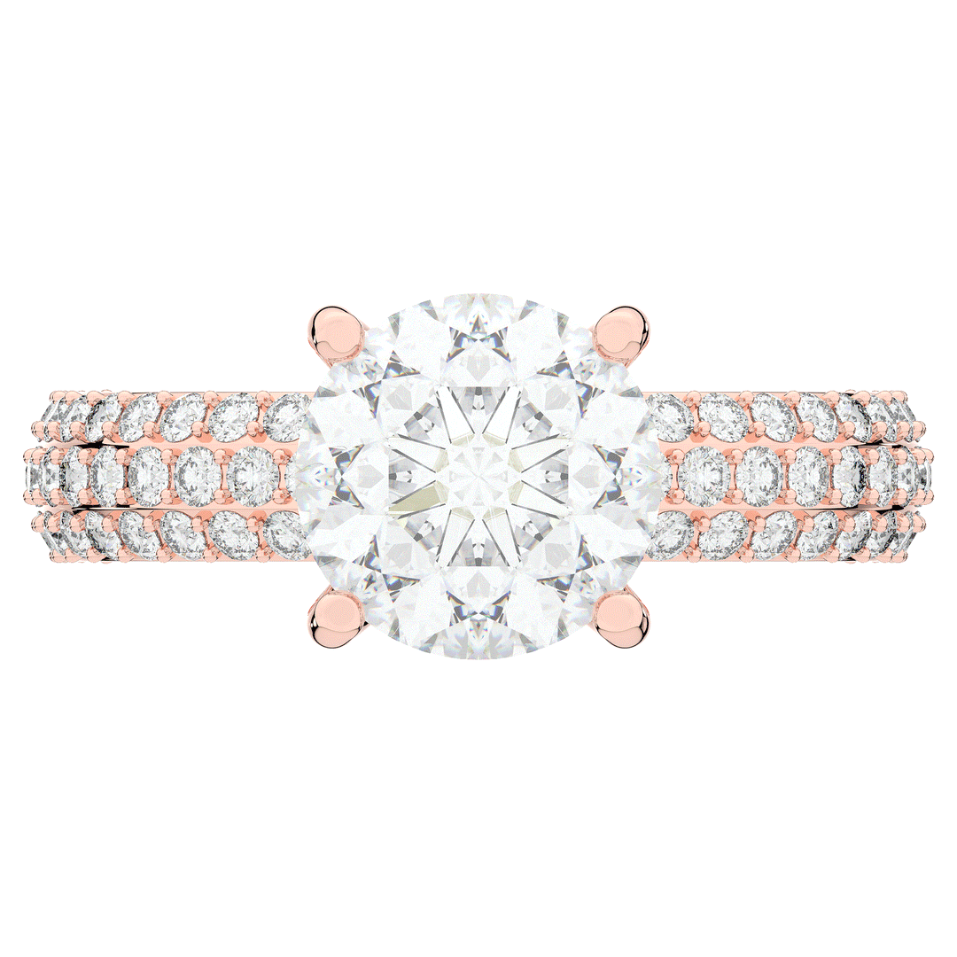 4.80CT.TW ROUND LAB DIAMOND UNDERHALO ENGAGEMENT RING - Nazarelle