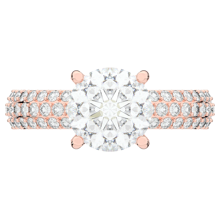 4.80CT.TW ROUND LAB DIAMOND UNDERHALO ENGAGEMENT RING - Nazarelle
