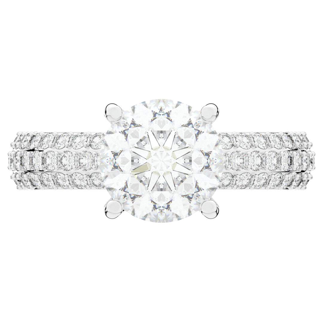 4.80CT.TW ROUND LAB DIAMOND UNDERHALO ENGAGEMENT RING - Nazarelle