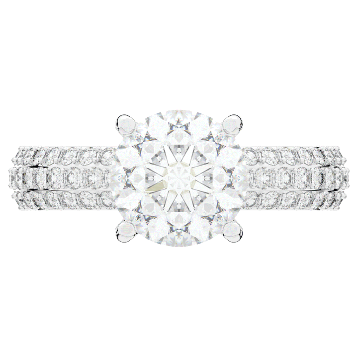 4.80CT.TW ROUND LAB DIAMOND UNDERHALO ENGAGEMENT RING - Nazarelle