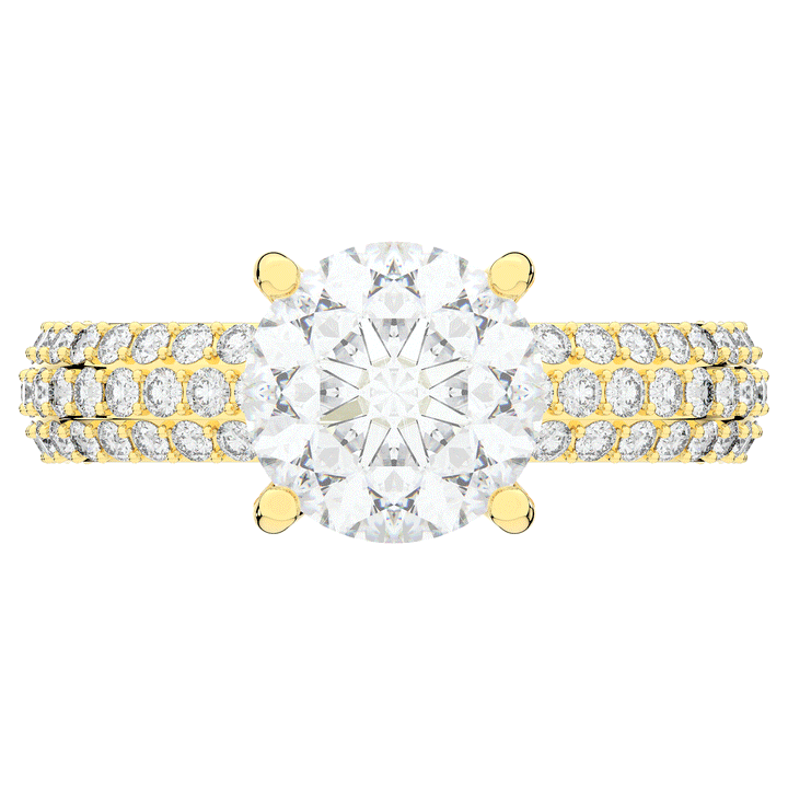 4.80CT.TW ROUND LAB DIAMOND UNDERHALO ENGAGEMENT RING - Nazarelle