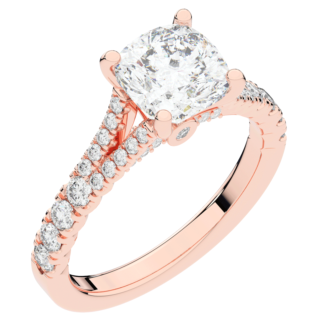 2.45CT.TW CUSHION LAB DIAMOND ENGAGEMENT RING - Nazarelle