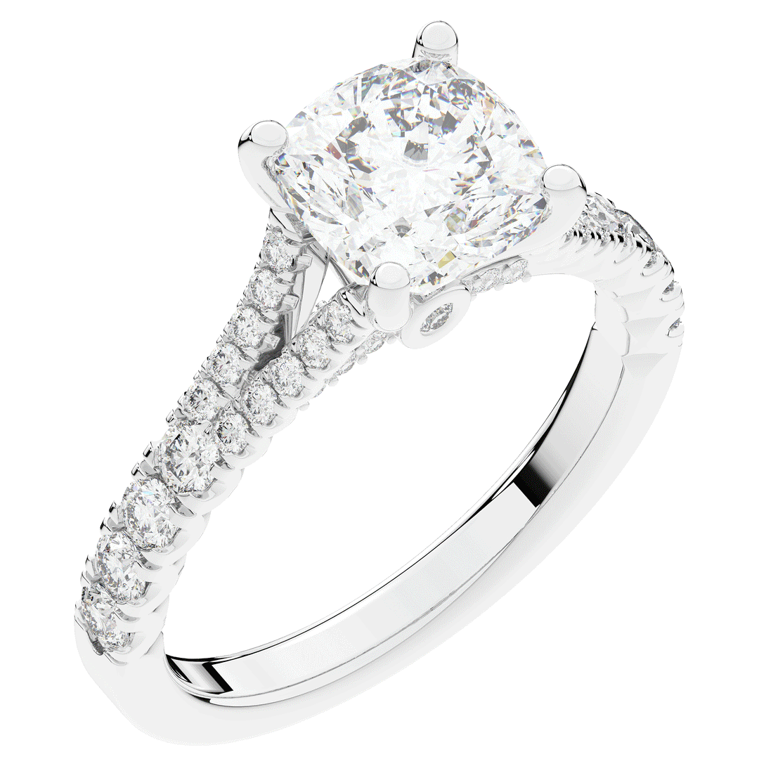 2.45CT.TW CUSHION LAB DIAMOND ENGAGEMENT RING - Nazarelle