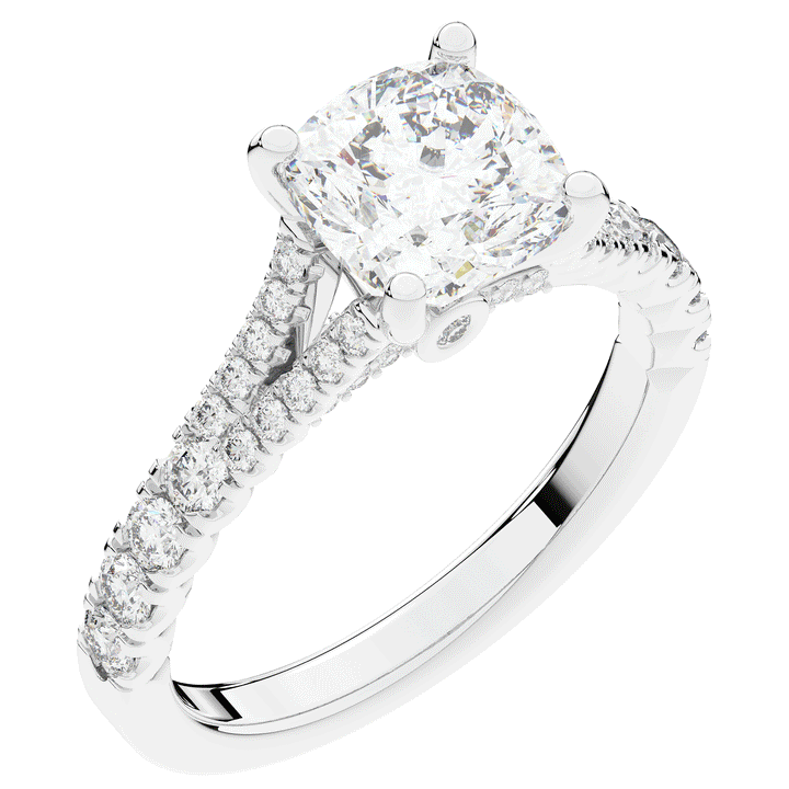 2.45CT.TW CUSHION LAB DIAMOND ENGAGEMENT RING - Nazarelle