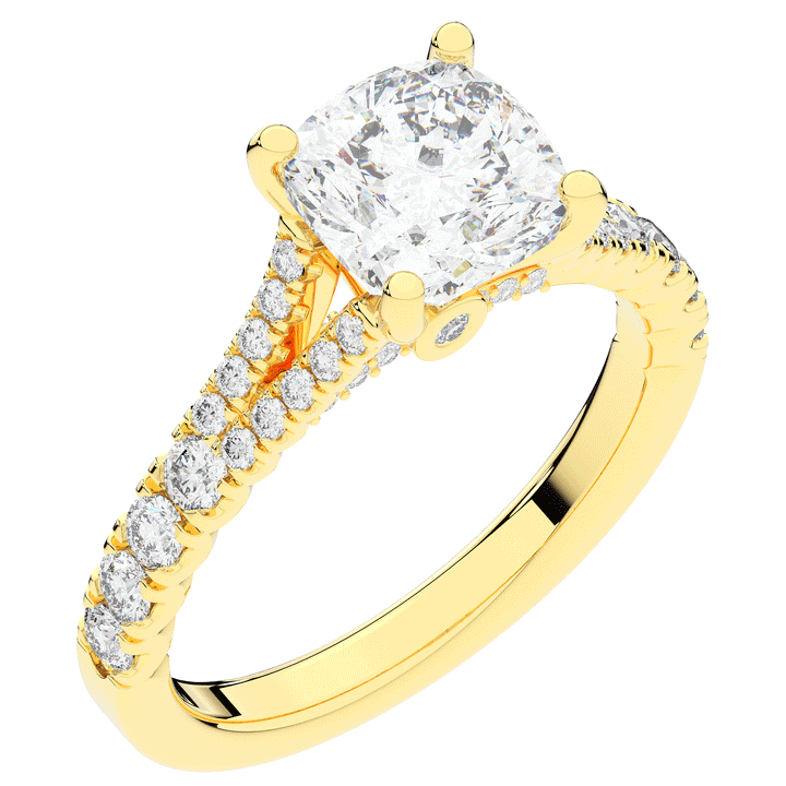 2.45CT.TW CUSHION LAB DIAMOND ENGAGEMENT RING - Nazarelle