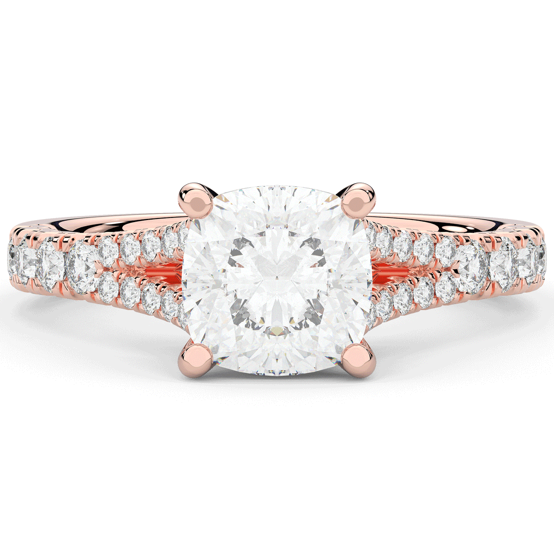 2.45CT.TW CUSHION LAB DIAMOND ENGAGEMENT RING - Nazarelle