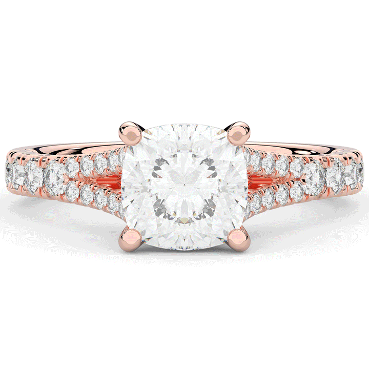 2.45CT.TW CUSHION LAB DIAMOND ENGAGEMENT RING - Nazarelle