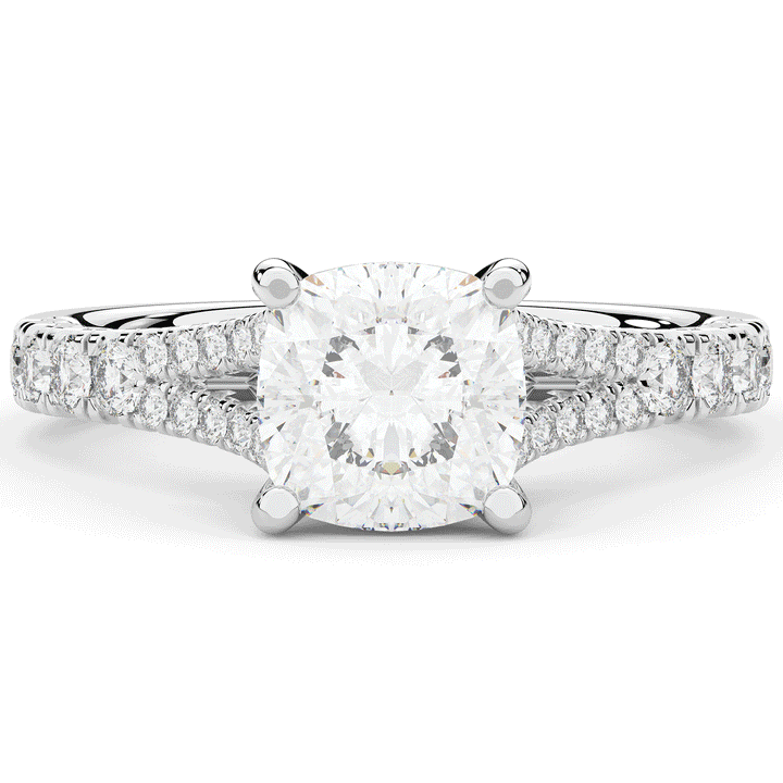 2.45CT.TW CUSHION LAB DIAMOND ENGAGEMENT RING - Nazarelle