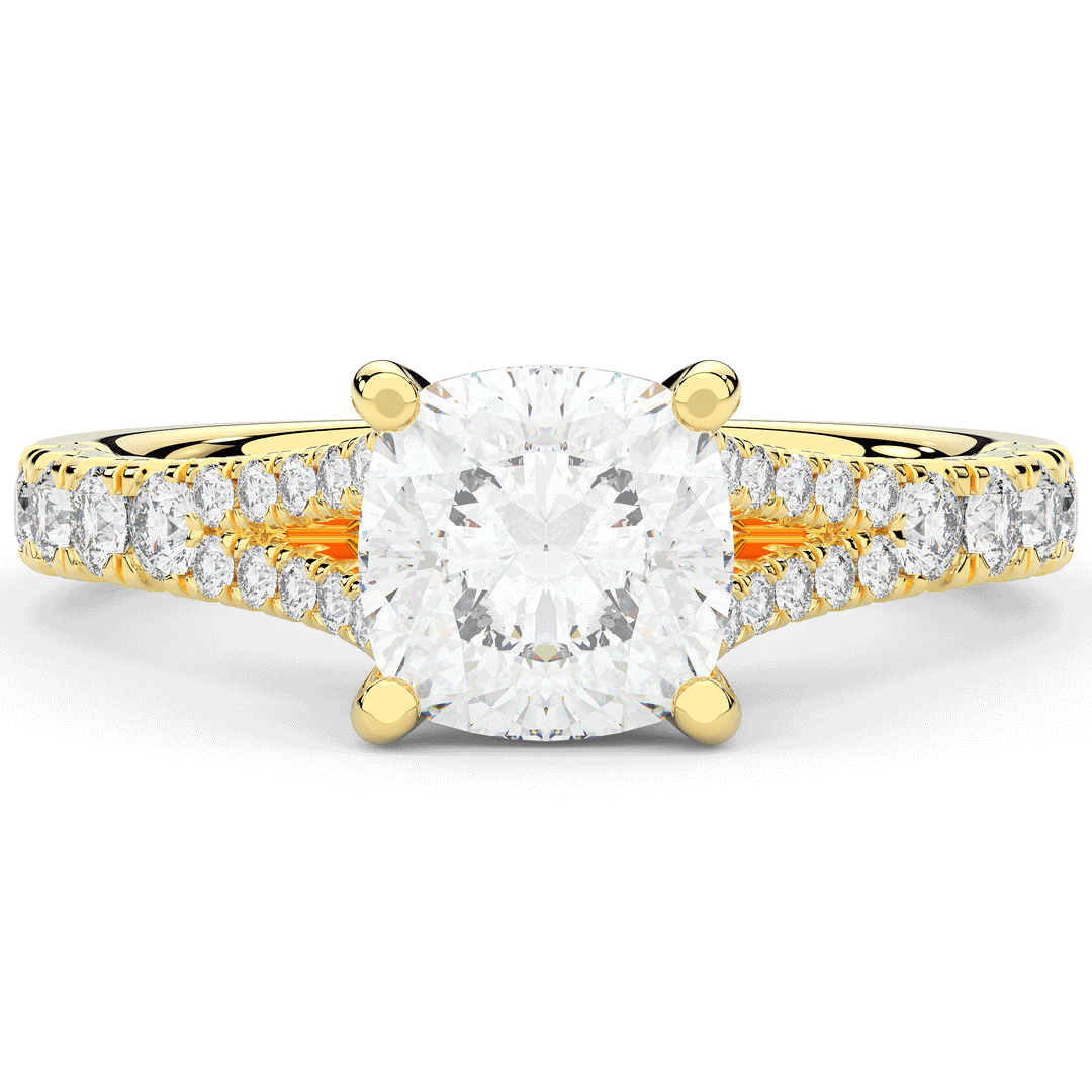 2.45CT.TW CUSHION LAB DIAMOND ENGAGEMENT RING - Nazarelle