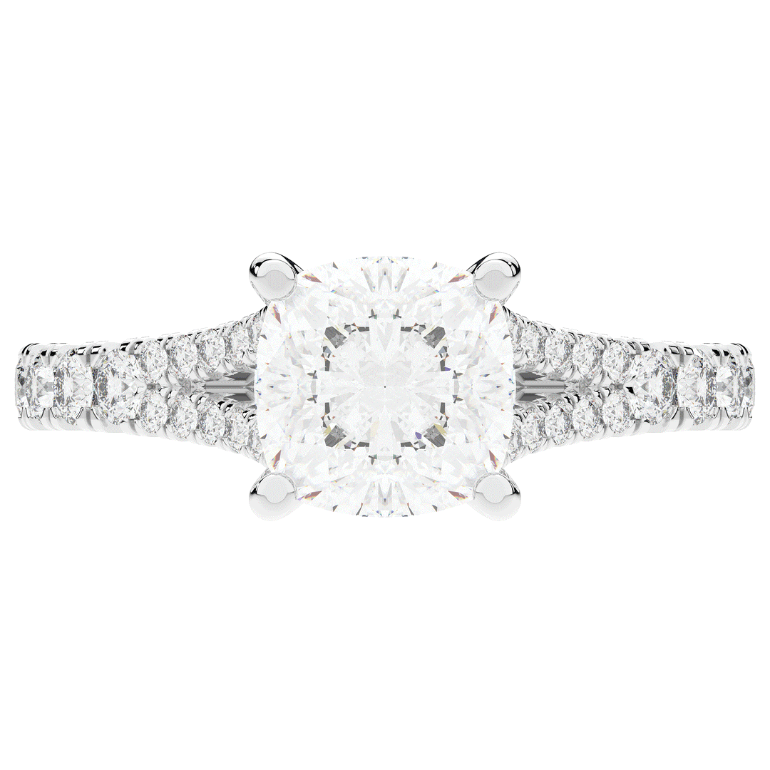 2.45CT.TW CUSHION LAB DIAMOND ENGAGEMENT RING - Nazarelle