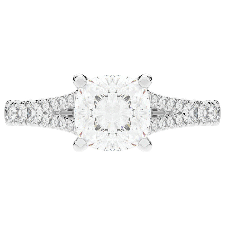 2.45CT.TW CUSHION LAB DIAMOND ENGAGEMENT RING - Nazarelle