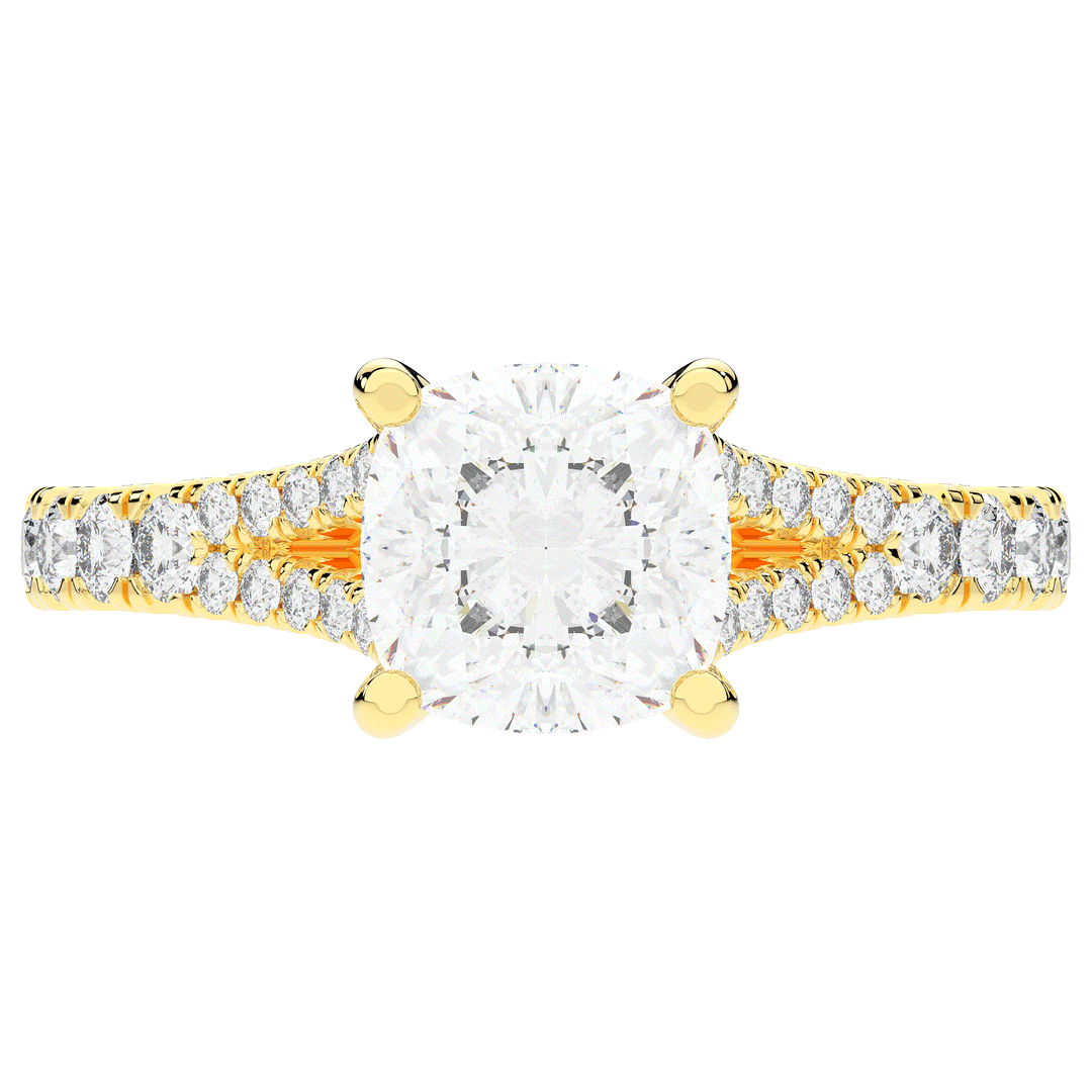 2.45CT.TW CUSHION LAB DIAMOND ENGAGEMENT RING - Nazarelle