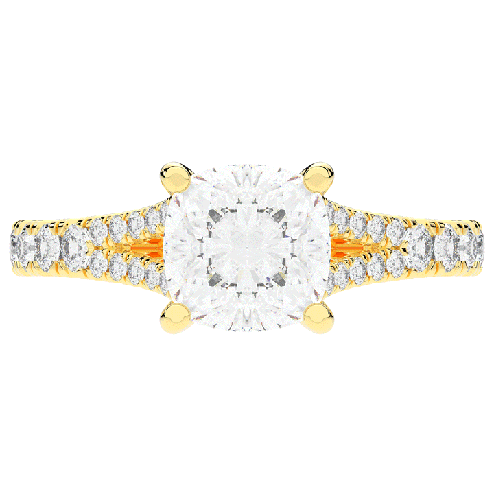 2.45CT.TW CUSHION LAB DIAMOND ENGAGEMENT RING - Nazarelle