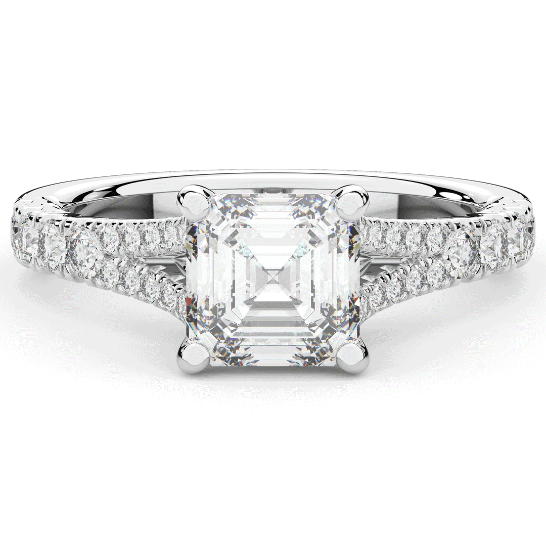2.45CT.TW ASSCHER LAB DIAMOND ENGAGEMENT RING - Nazarelle