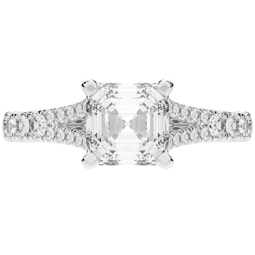 2.45CT.TW ASSCHER LAB DIAMOND ENGAGEMENT RING - Nazarelle
