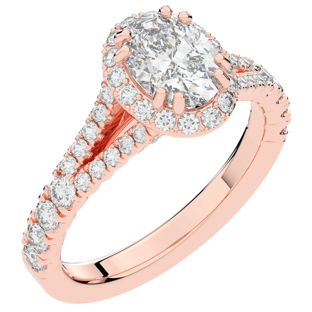 1.60CT.TW OVAL LAB DIAMOND ENGAGEMENT RING - Nazarelle